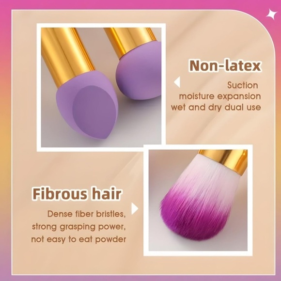 Purple and Gold Makeup Brush Set NWT - Picture 3 of 7